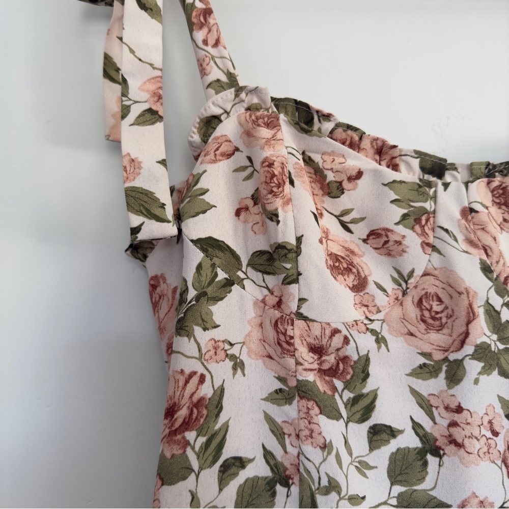 NWT O.P.T Corset Floral Corset Midi Dress Size: Large - Picture 5 of 7